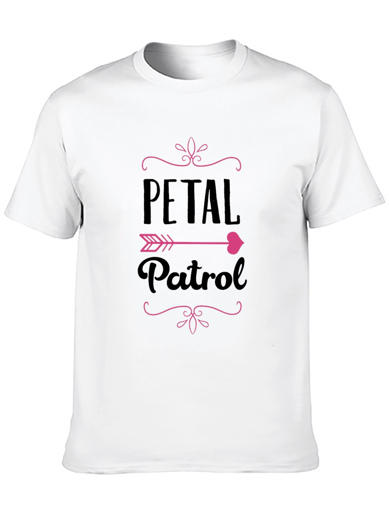 Petal Patrol Graphic Tee - Black Crew Neck T-Shirt