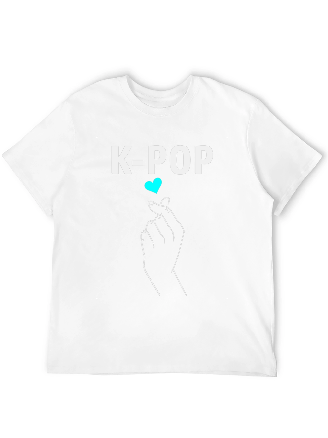 K-Pop Heart Gesture Graphic Tee - Trendy Black T-Shirt