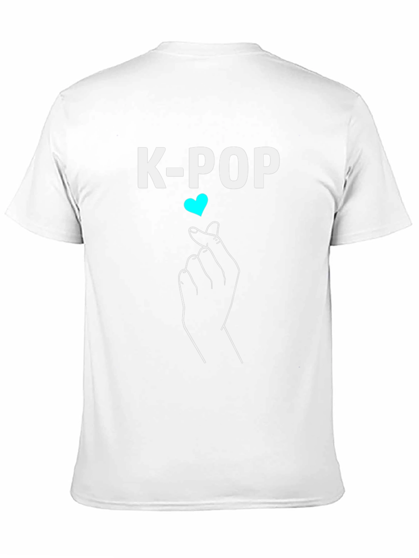 K-Pop Heart Gesture Graphic Tee - Trendy Black T-Shirt