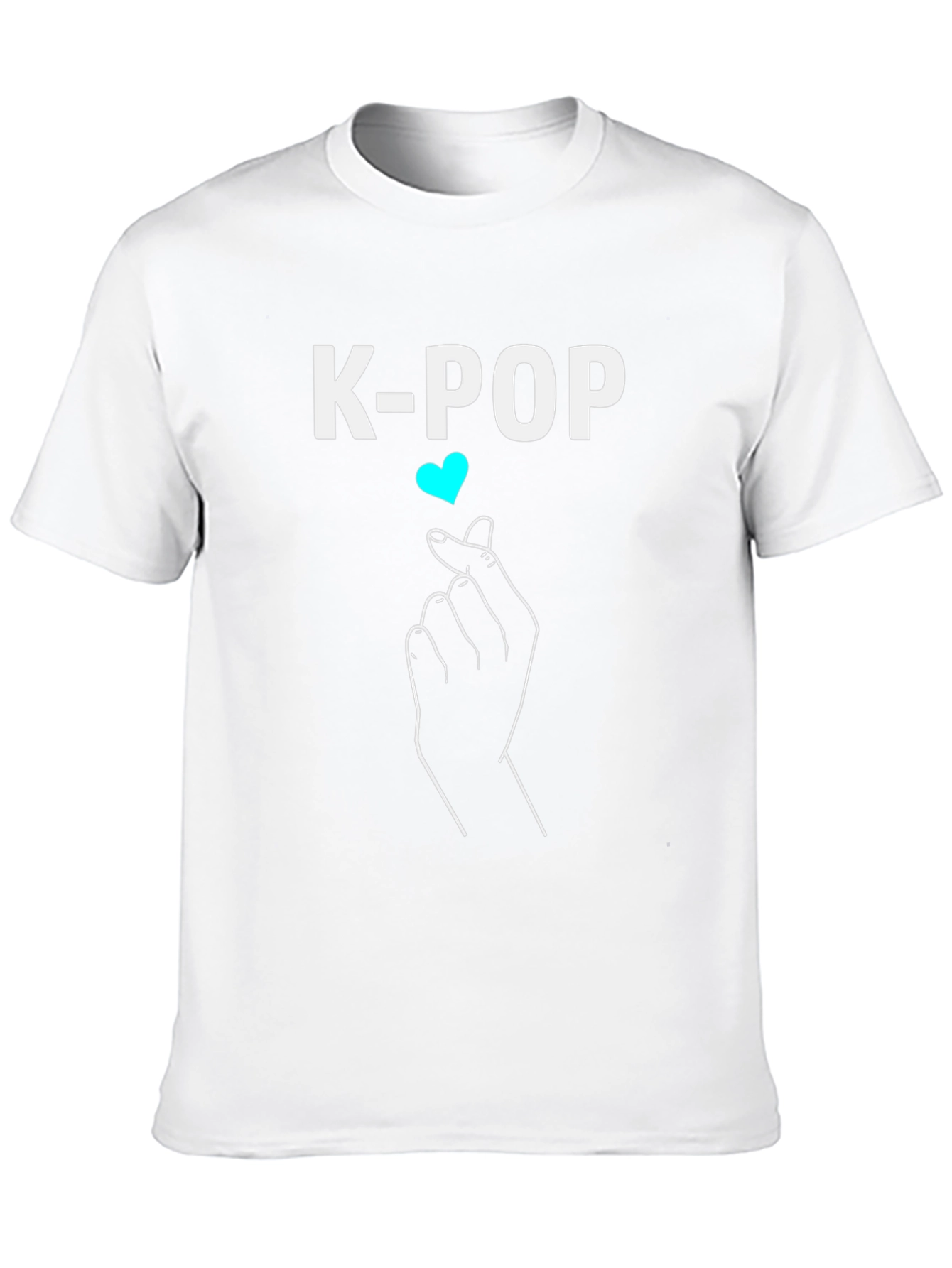 K-Pop Heart Gesture Graphic Tee - Trendy Black T-Shirt