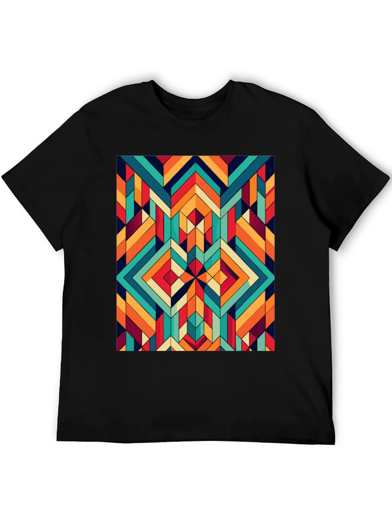 Geometric Pattern Tee - Retro Style