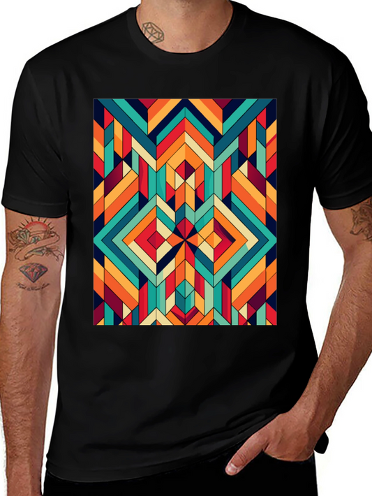 Geometric Pattern Tee - Retro Style