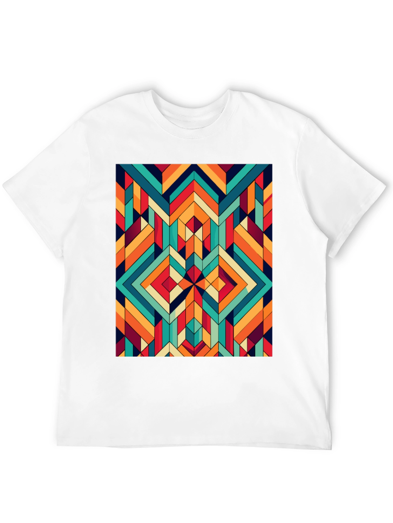 Geometric Pattern Tee - Retro Style