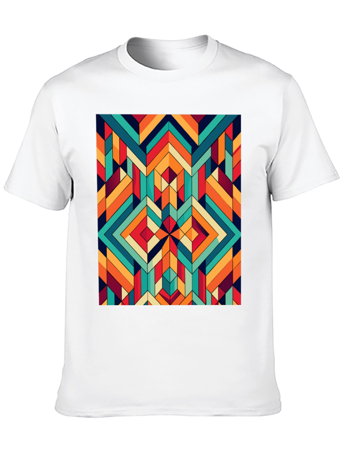 Geometric Pattern Tee - Retro Style