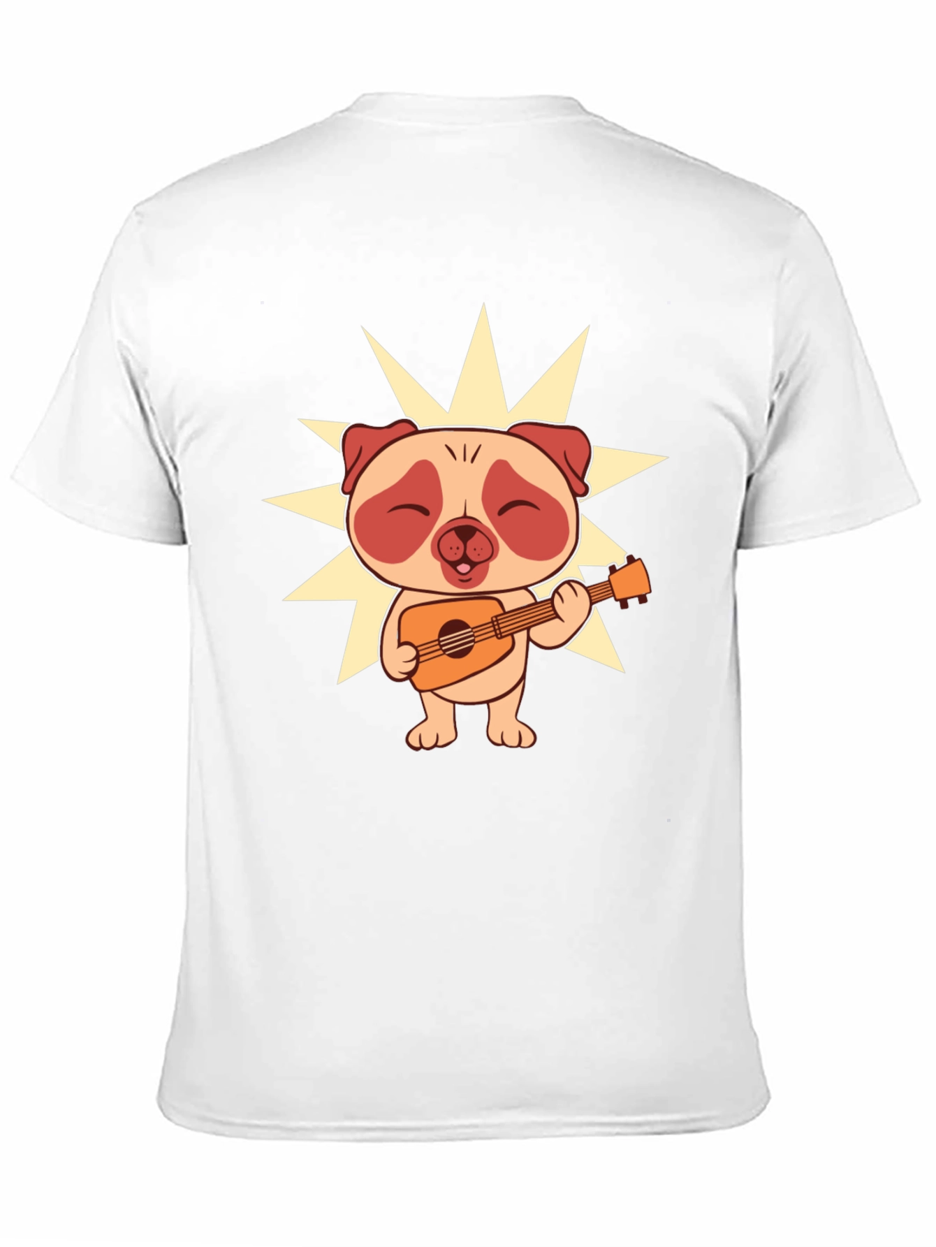 Cute Pug Guitarist Graphic T-Shirt