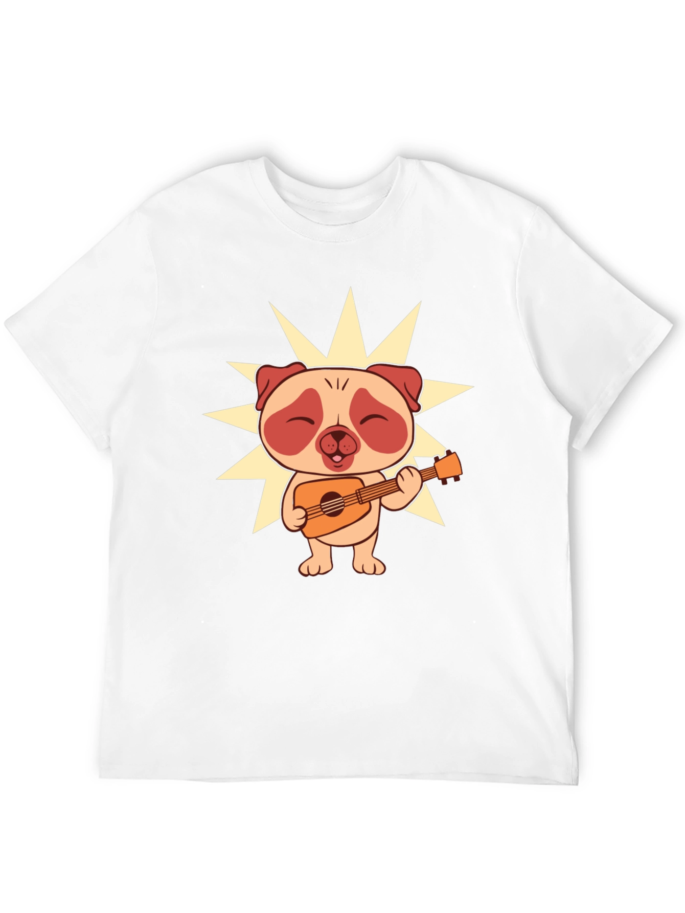 Cute Pug Guitarist Graphic T-Shirt