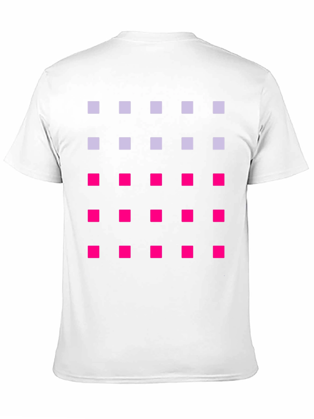 Geometric Squares Pattern T-Shirt - Black