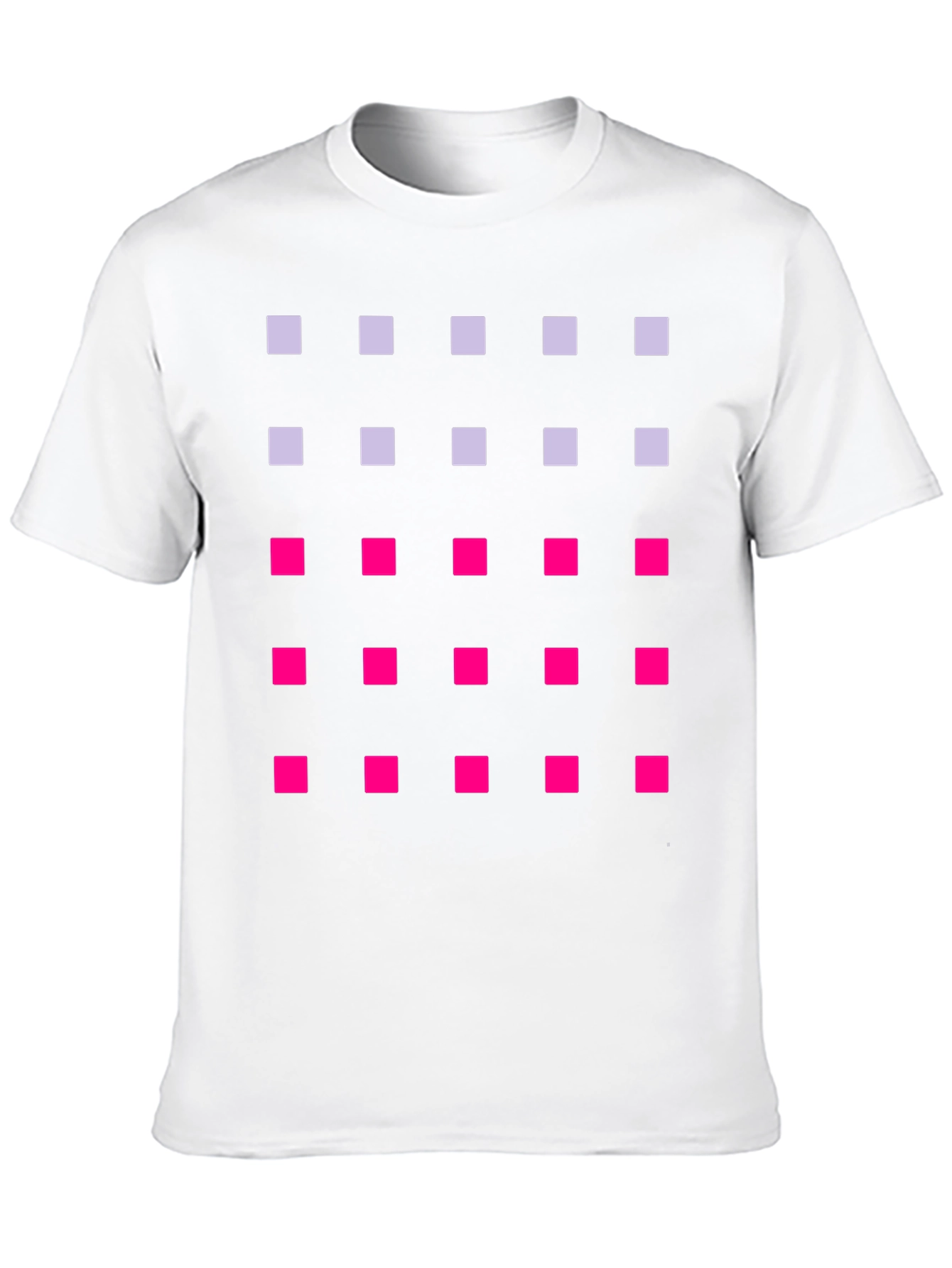 Geometric Squares Pattern T-Shirt - Black
