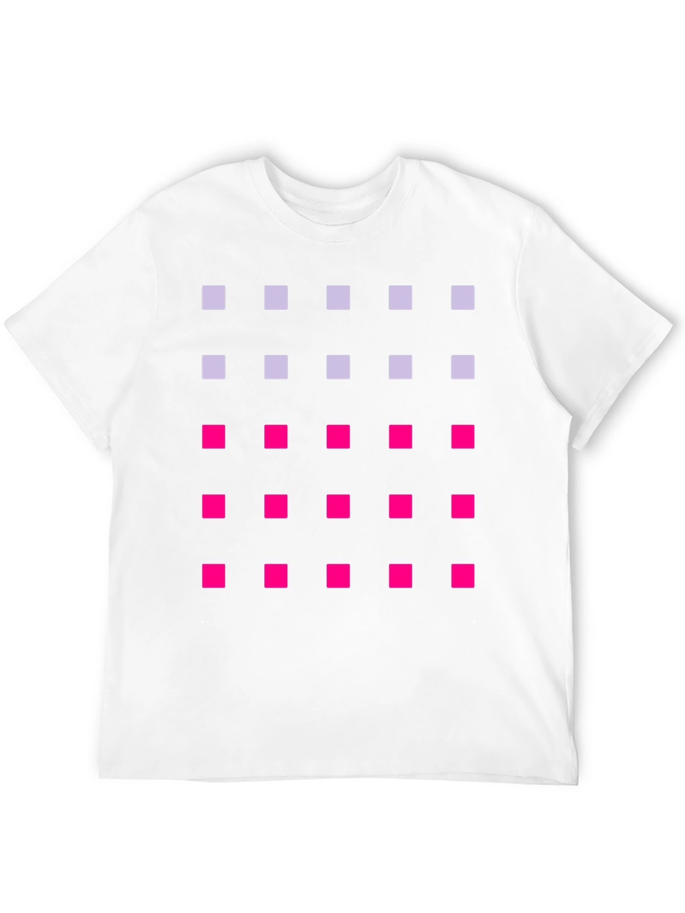 Geometric Squares Pattern T-Shirt - Black