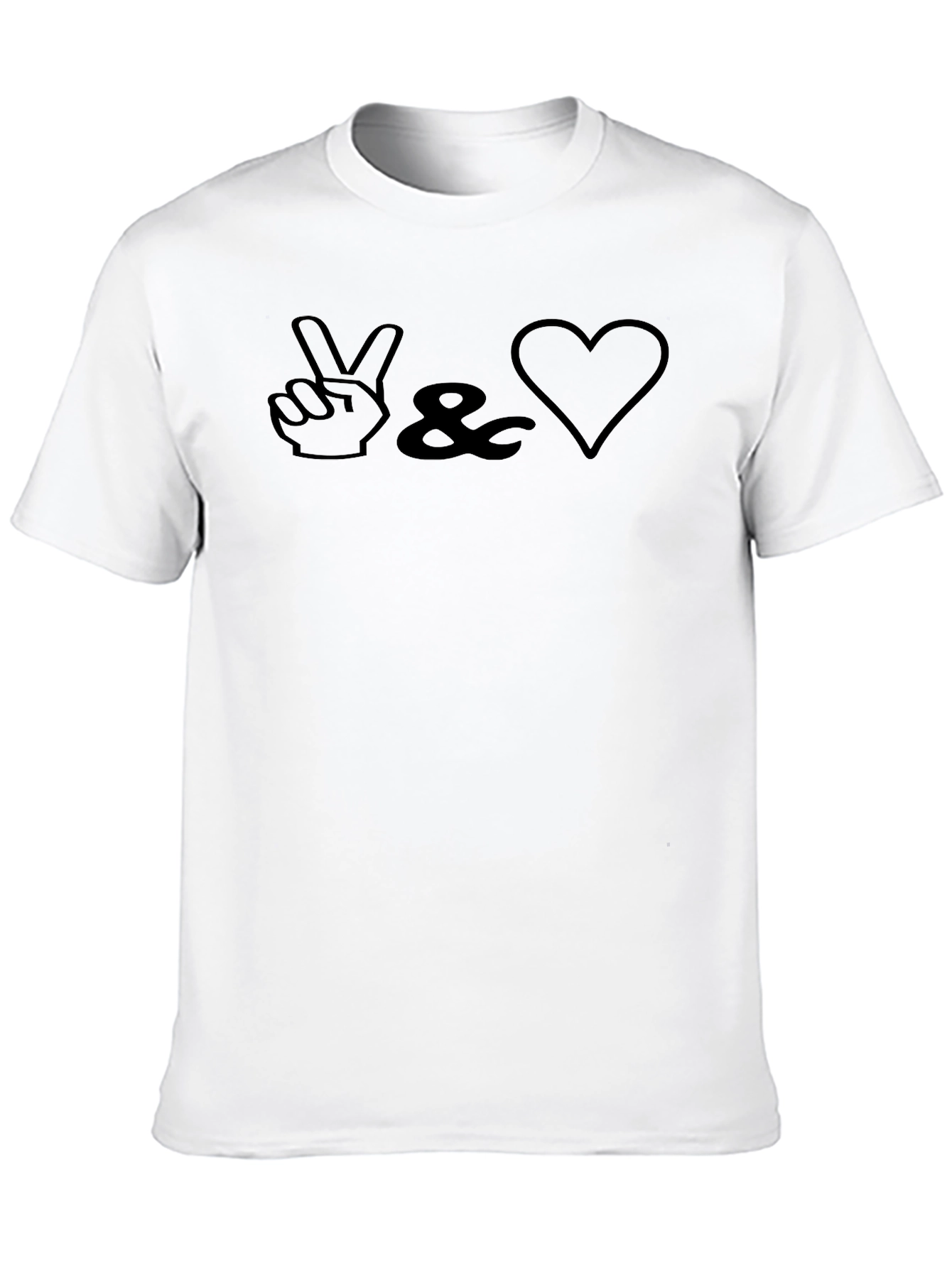 Peace & Love Graphic Tee - Stylish Black T-Shirt