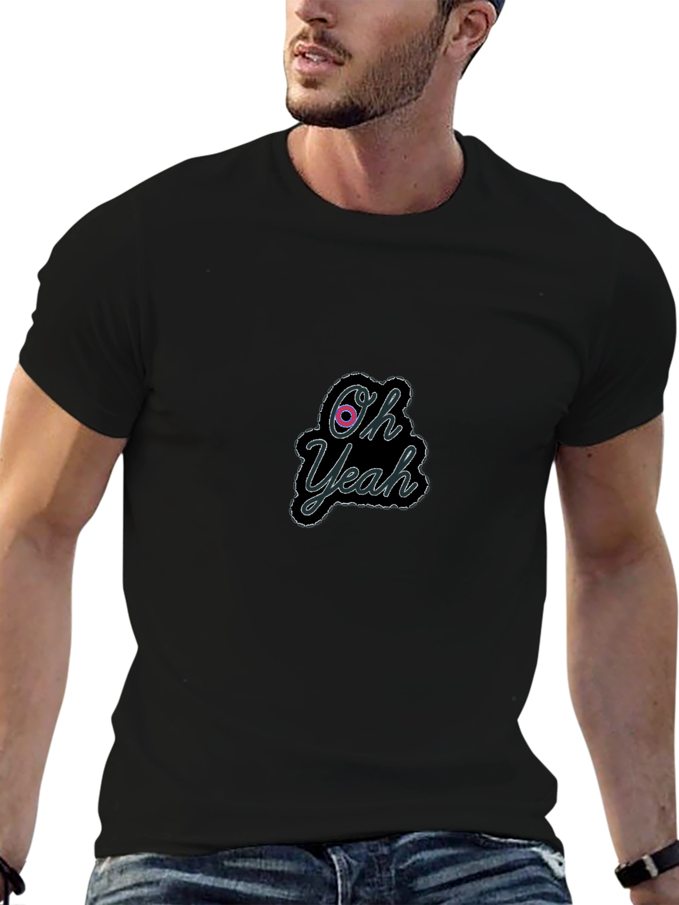 Oh Yeah Graphic Black Tee - Cool Casual Style