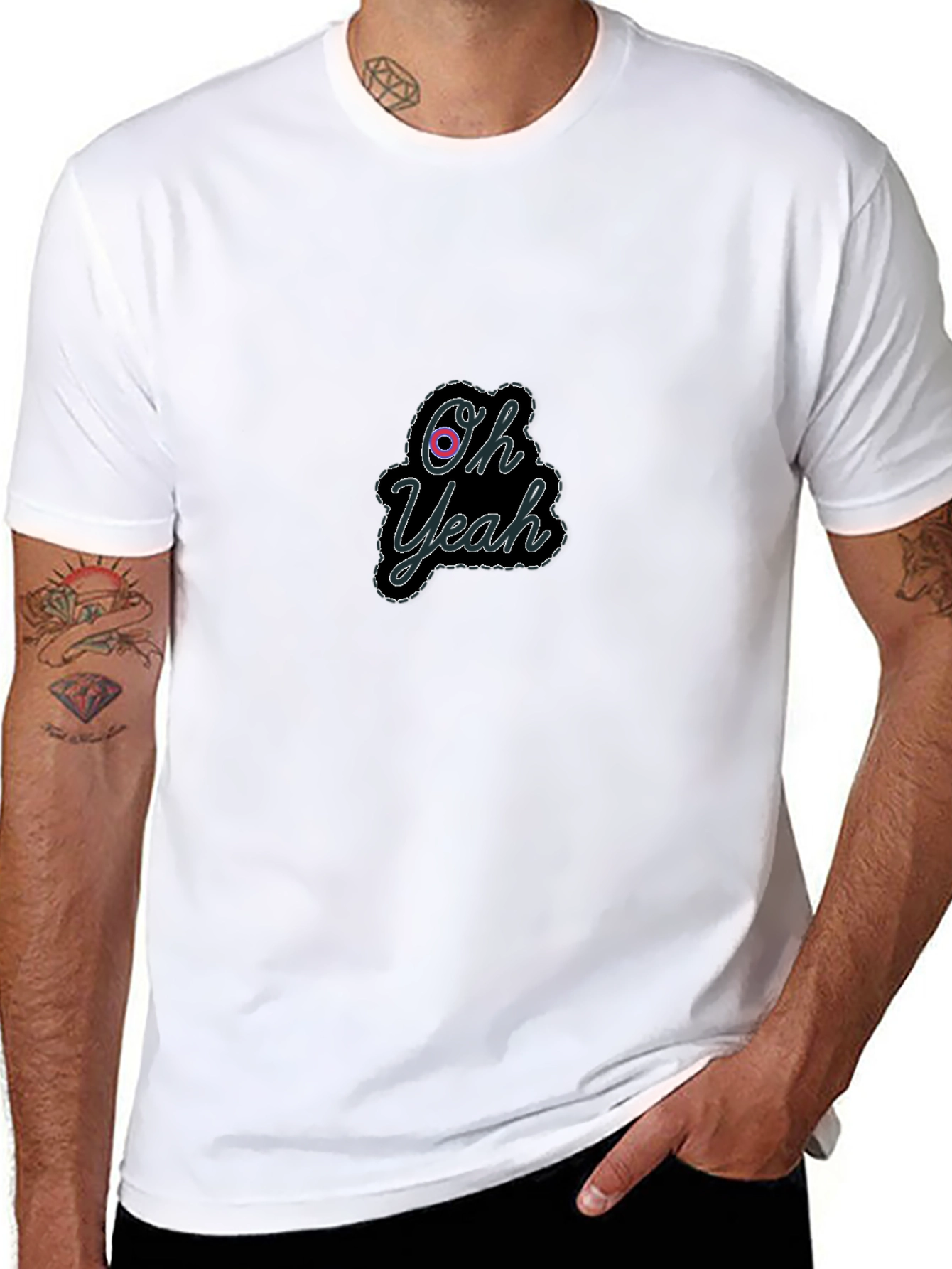 Oh Yeah Graphic Black Tee - Cool Casual Style