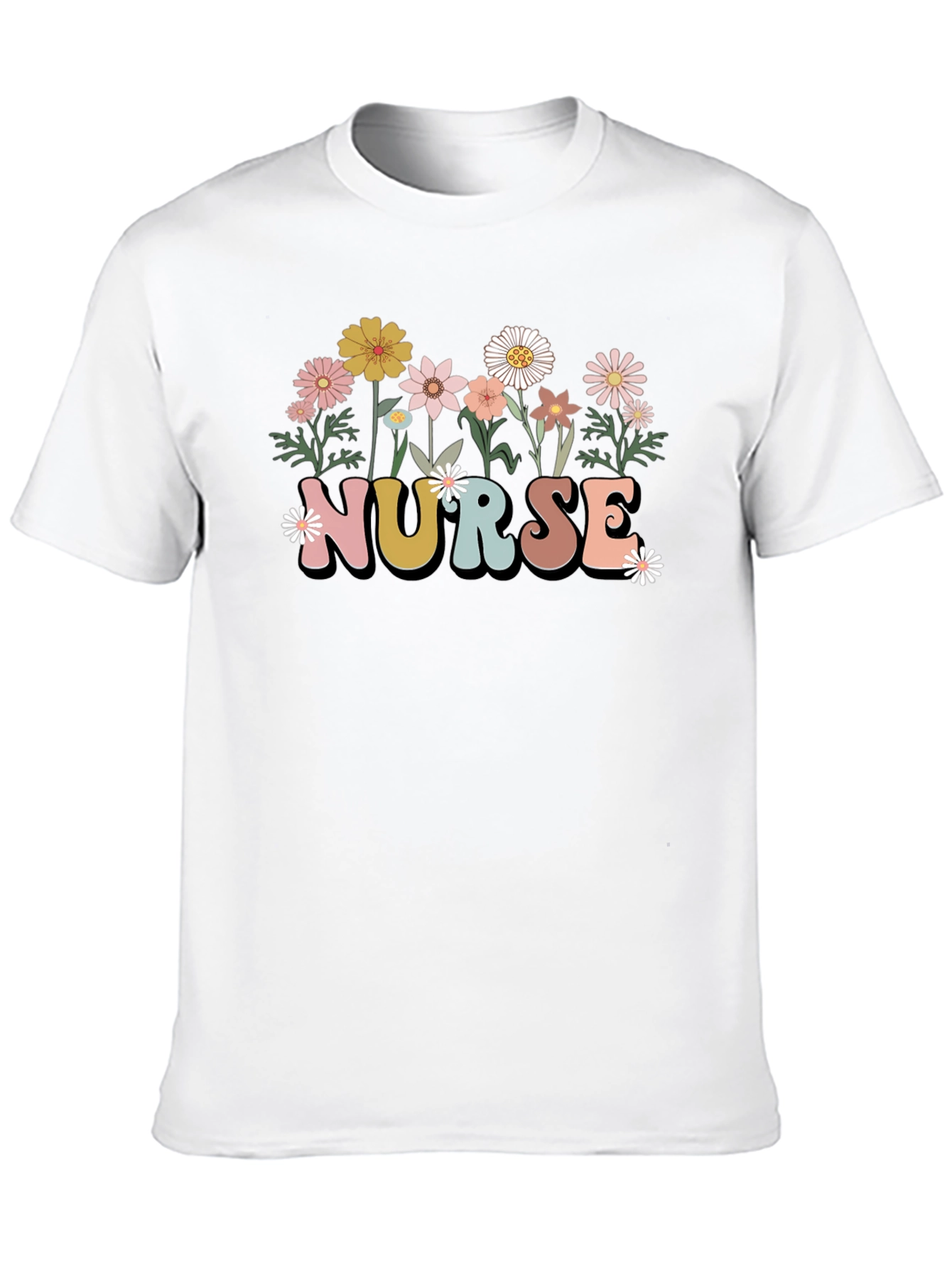 Floral Nurse T-Shirt - Stylish & Comfortable!