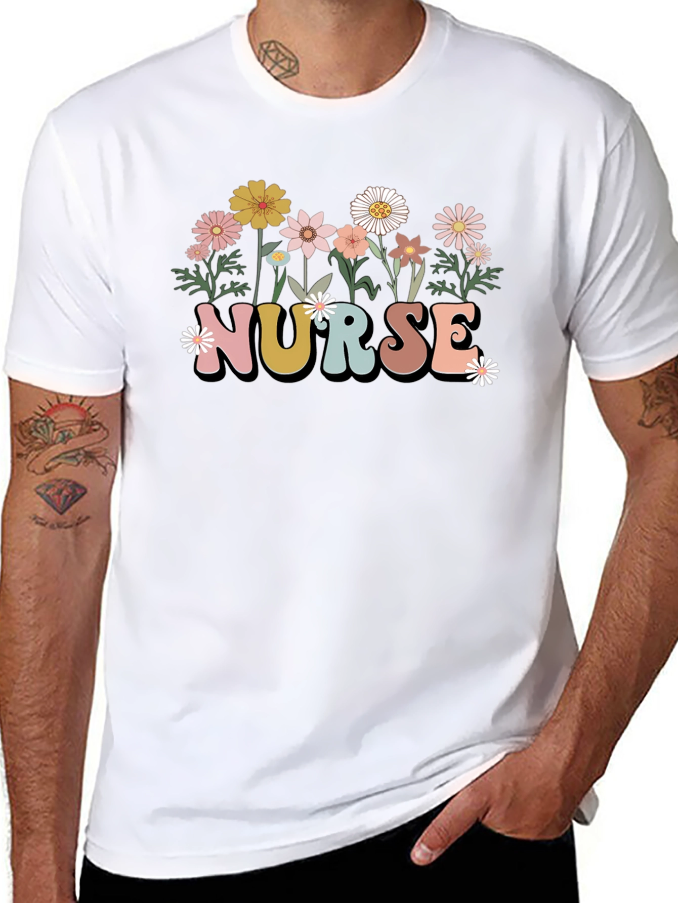 Floral Nurse T-Shirt - Stylish & Comfortable!