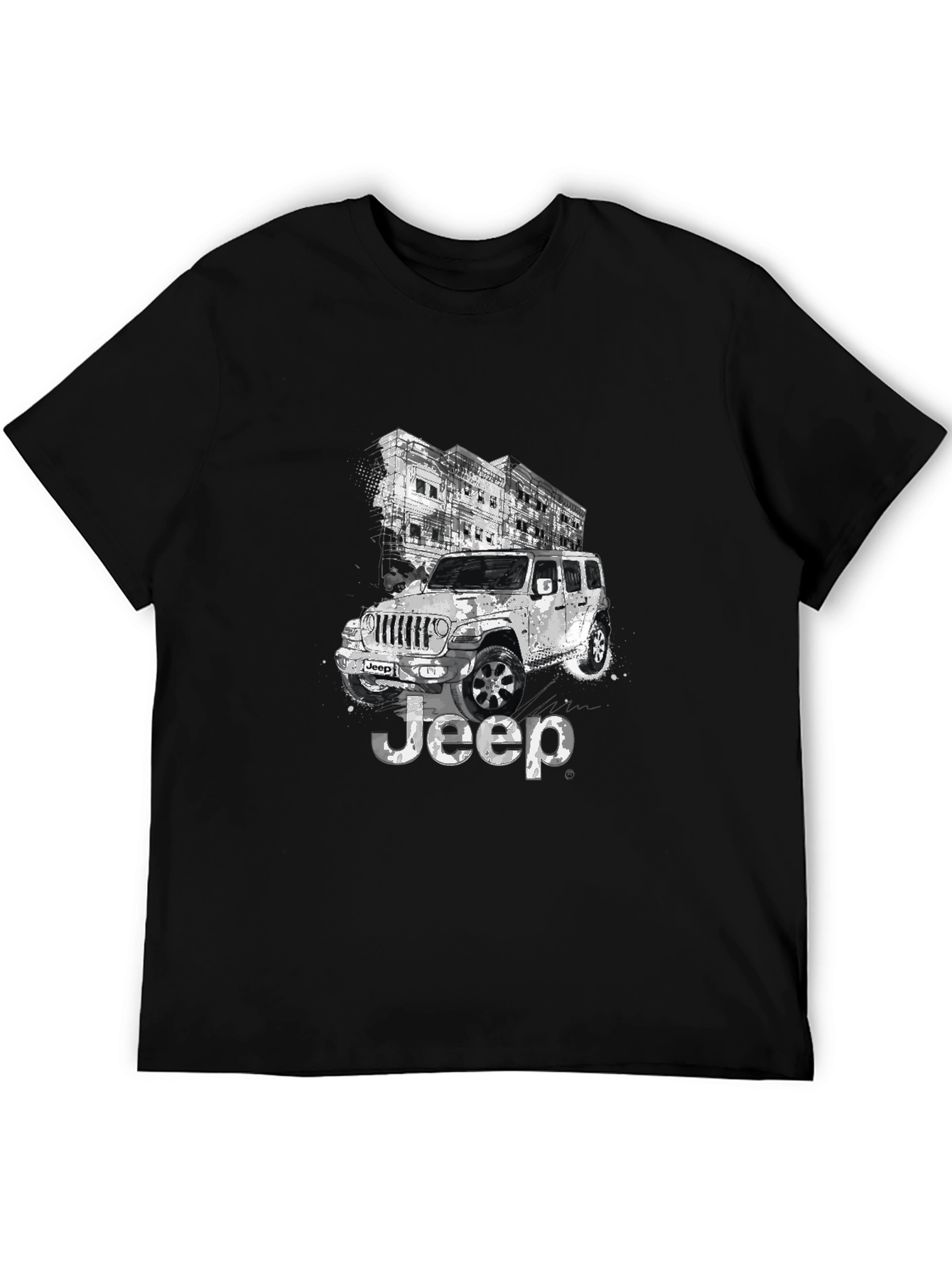 Jeep Graphic Black T-Shirt for Men