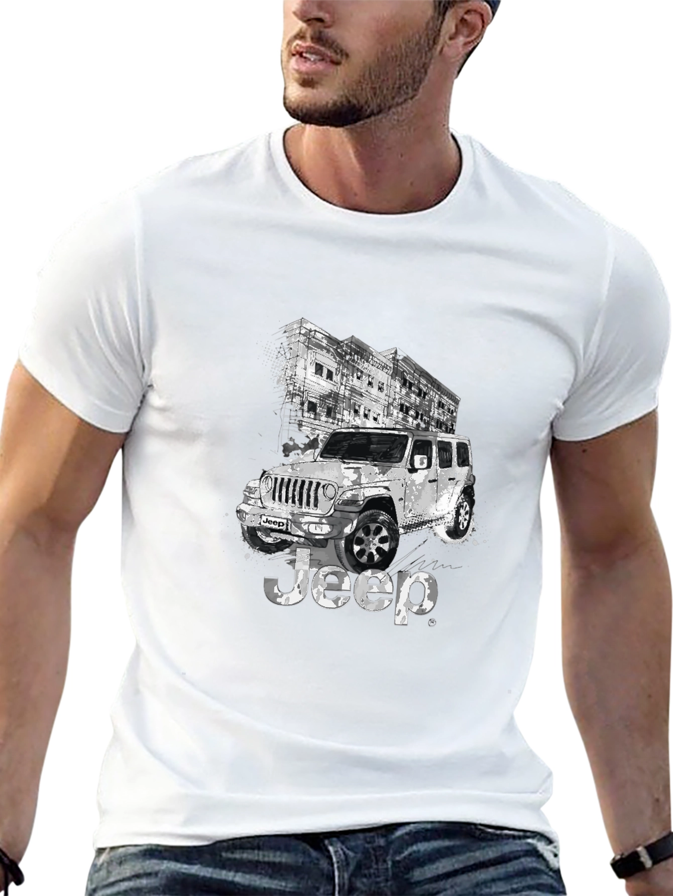 Jeep Graphic Black T-Shirt for Men