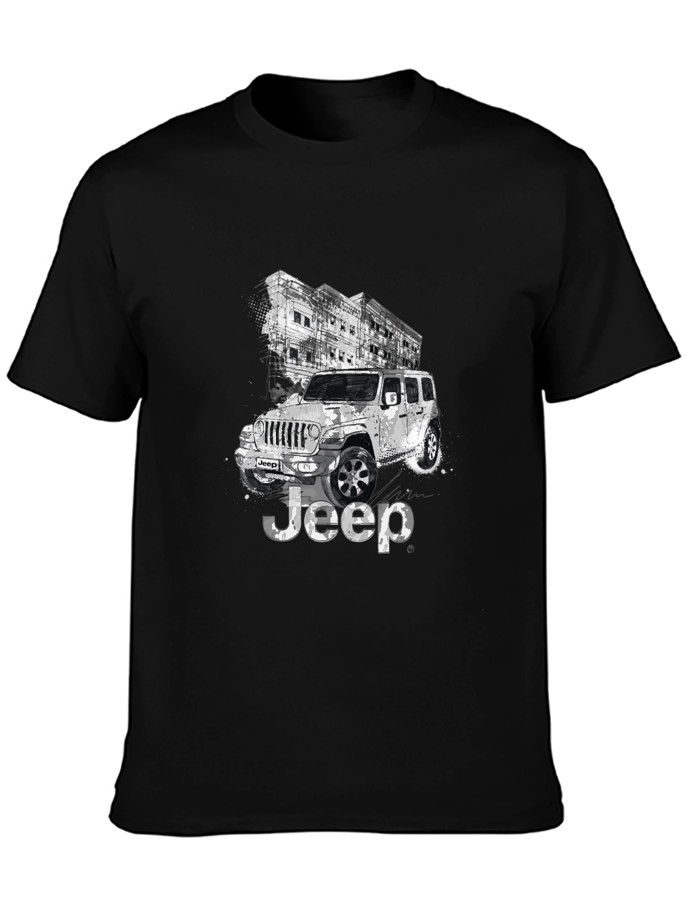 Jeep Graphic Black T-Shirt for Men