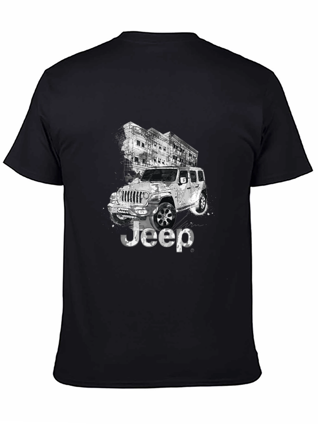 Jeep Graphic Black T-Shirt for Men