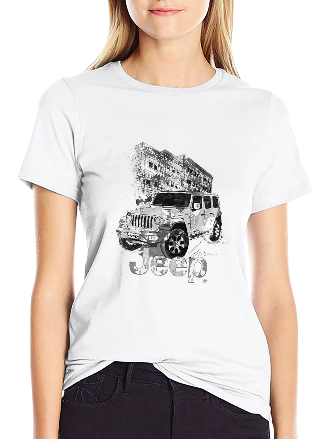 Jeep Graphic Black T-Shirt for Men