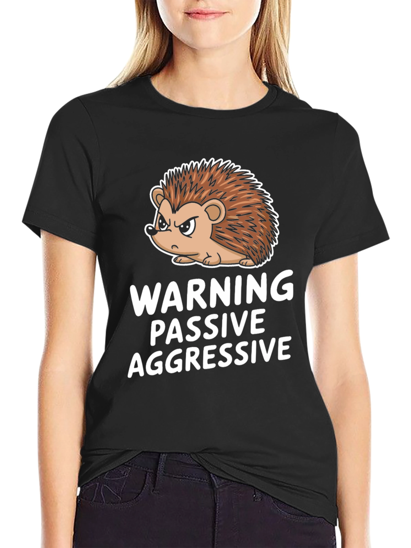 Warning Passive Aggressive Hedgehog Funny T-Shirt
