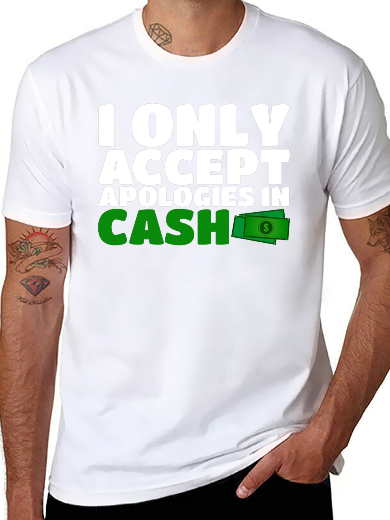 Cash Apology T-Shirt - Funny Novelty Tee