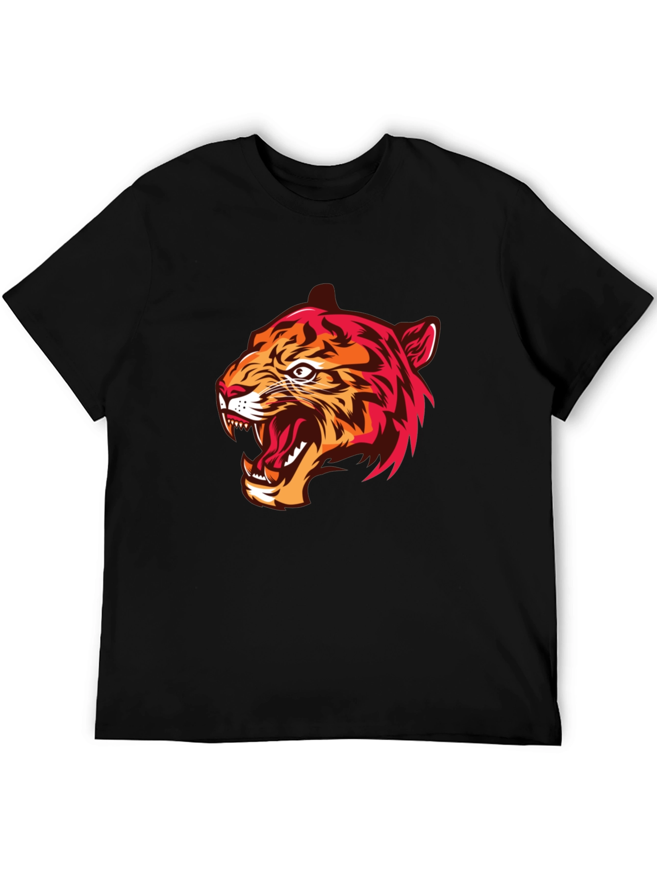 Mens Black Tiger Graphic Tee