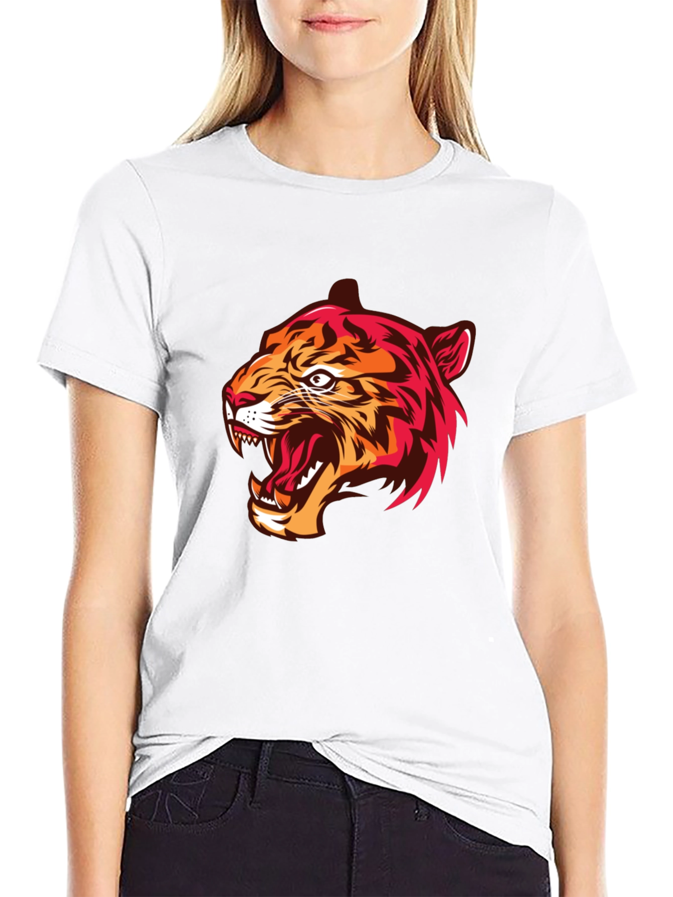 Mens Black Tiger Graphic Tee