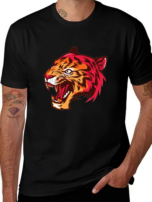 Mens Black Tiger Graphic Tee