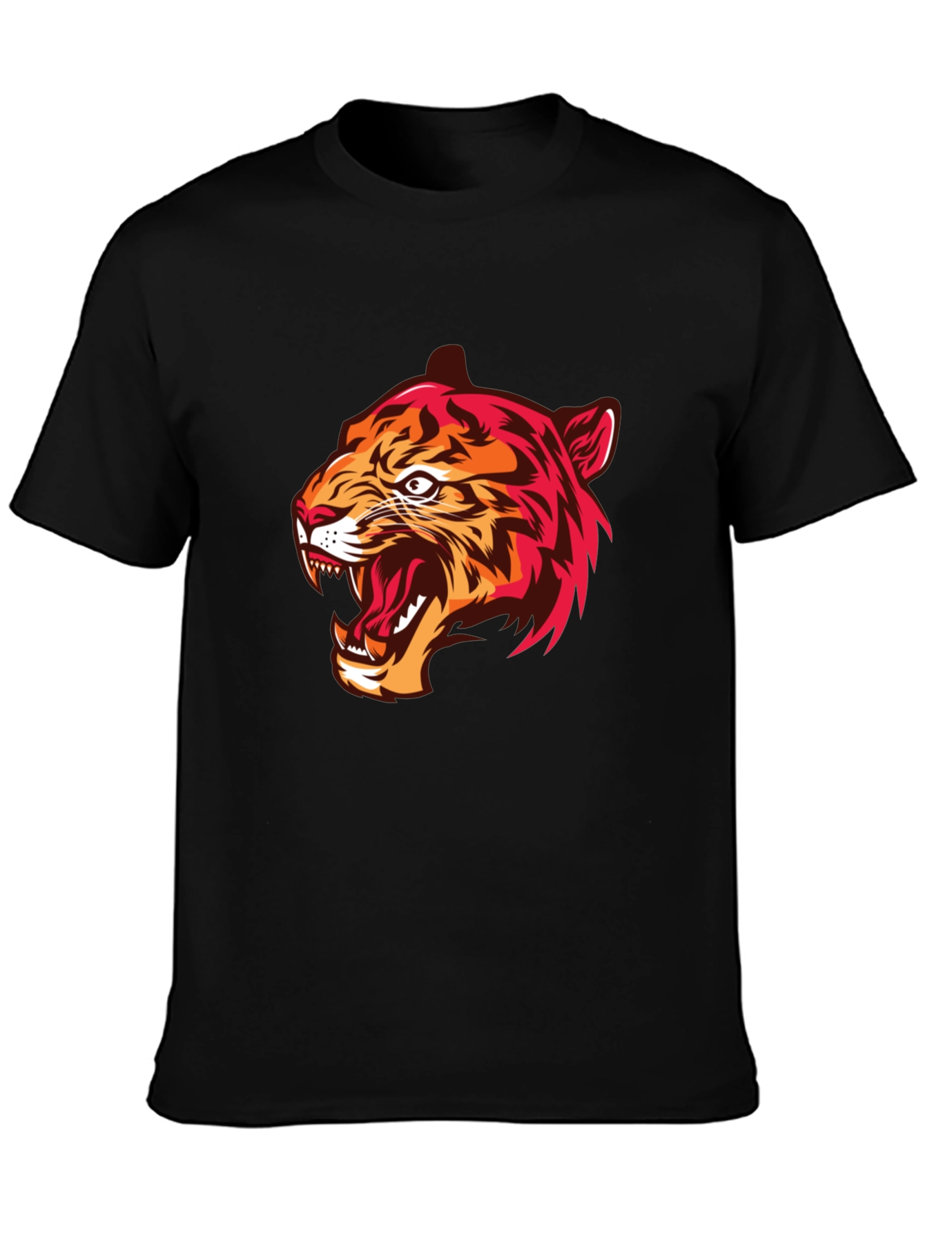 Mens Black Tiger Graphic Tee