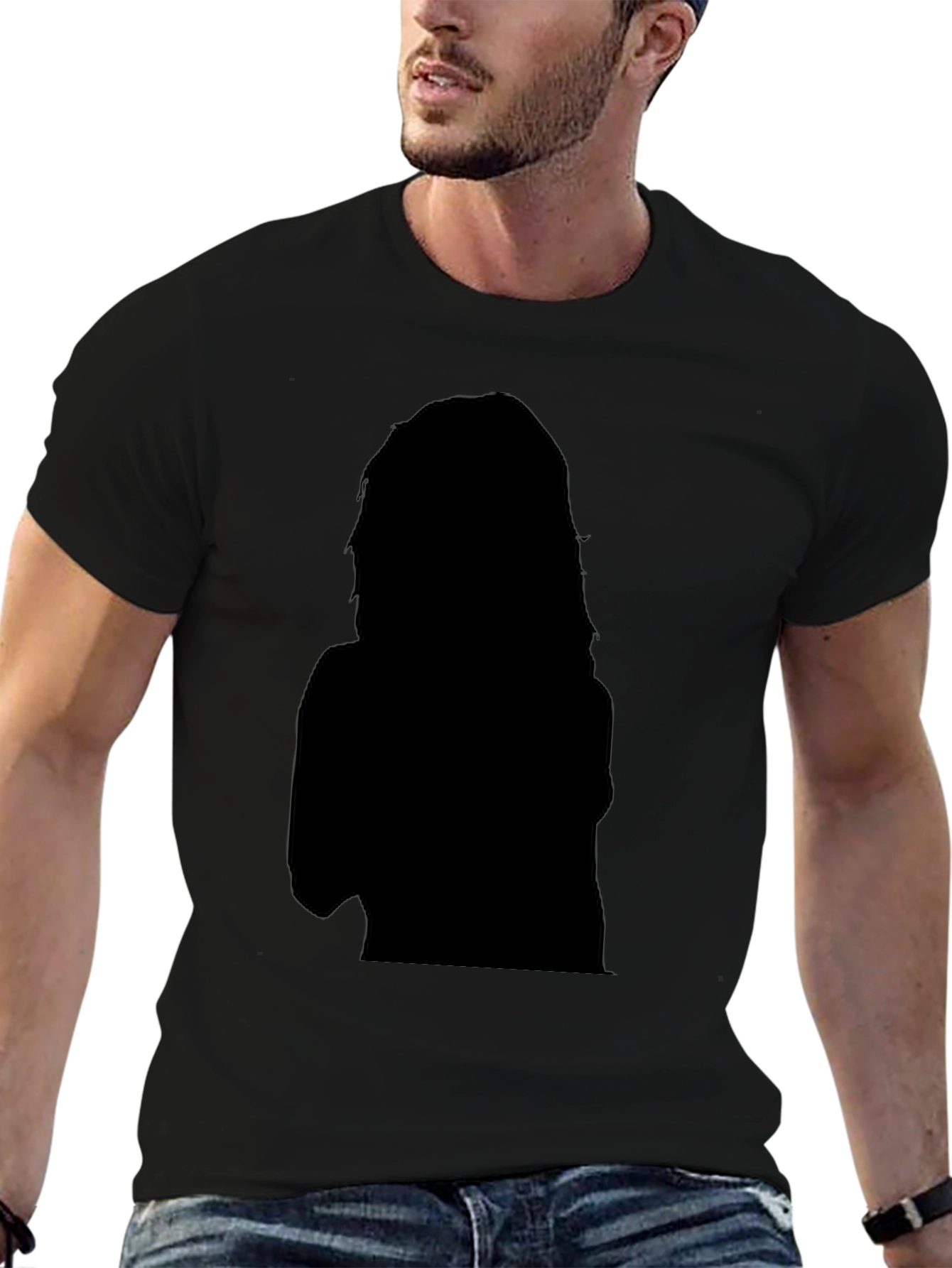 Black Graphic Tee - Silhouette Design