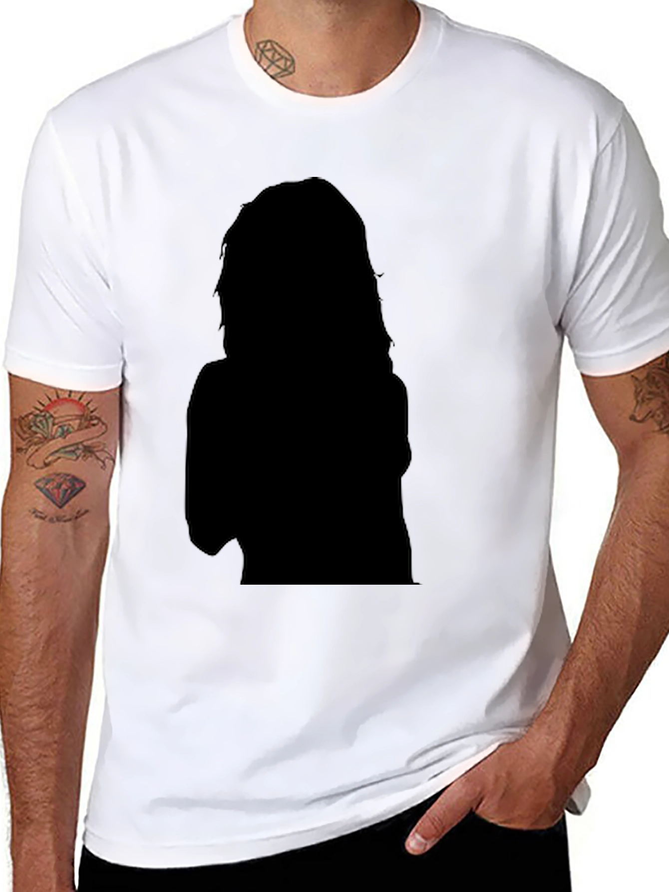 Black Graphic Tee - Silhouette Design