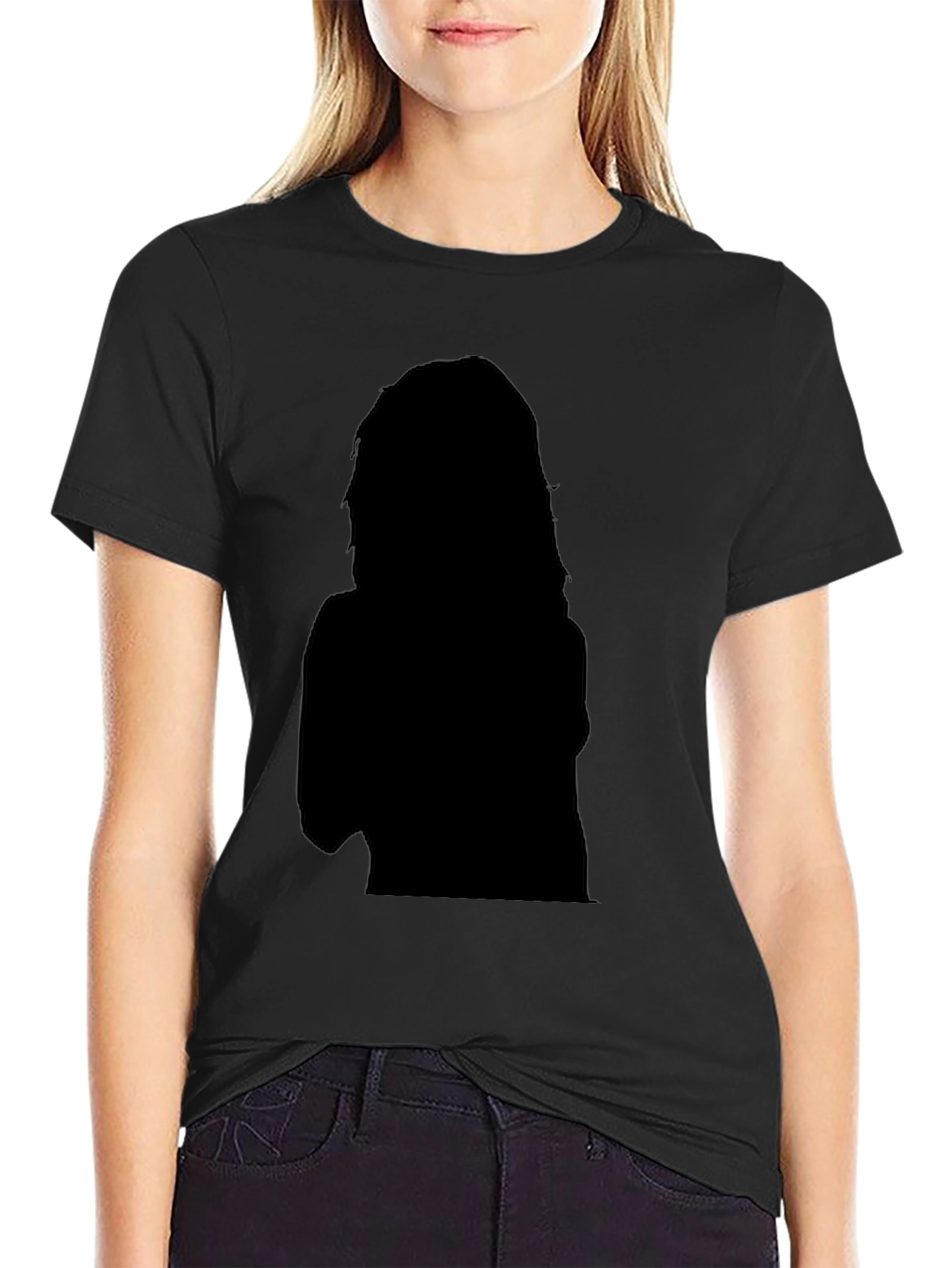 Black Graphic Tee - Silhouette Design