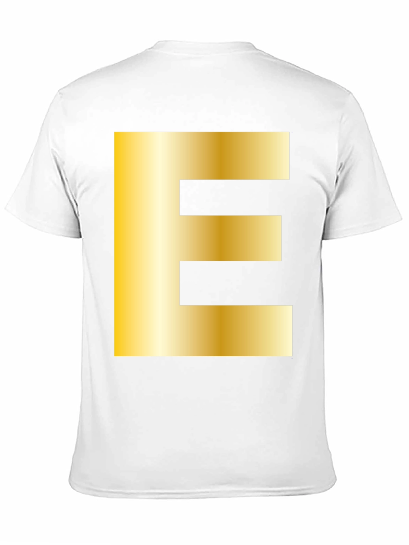 Golden Letter E T-Shirt - Stylish Alphabet Tee