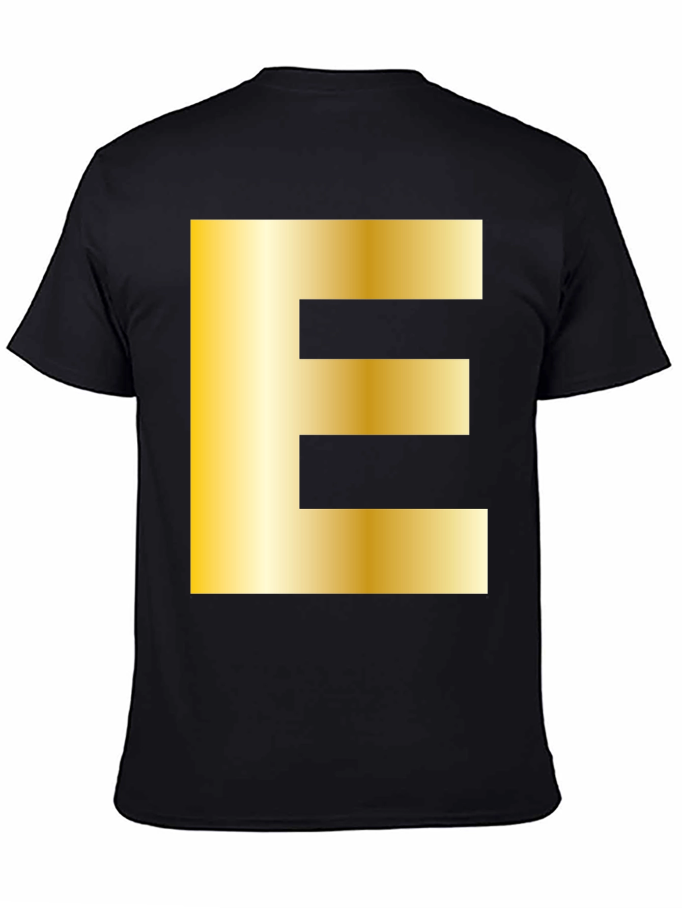 Golden Letter E T-Shirt - Stylish Alphabet Tee