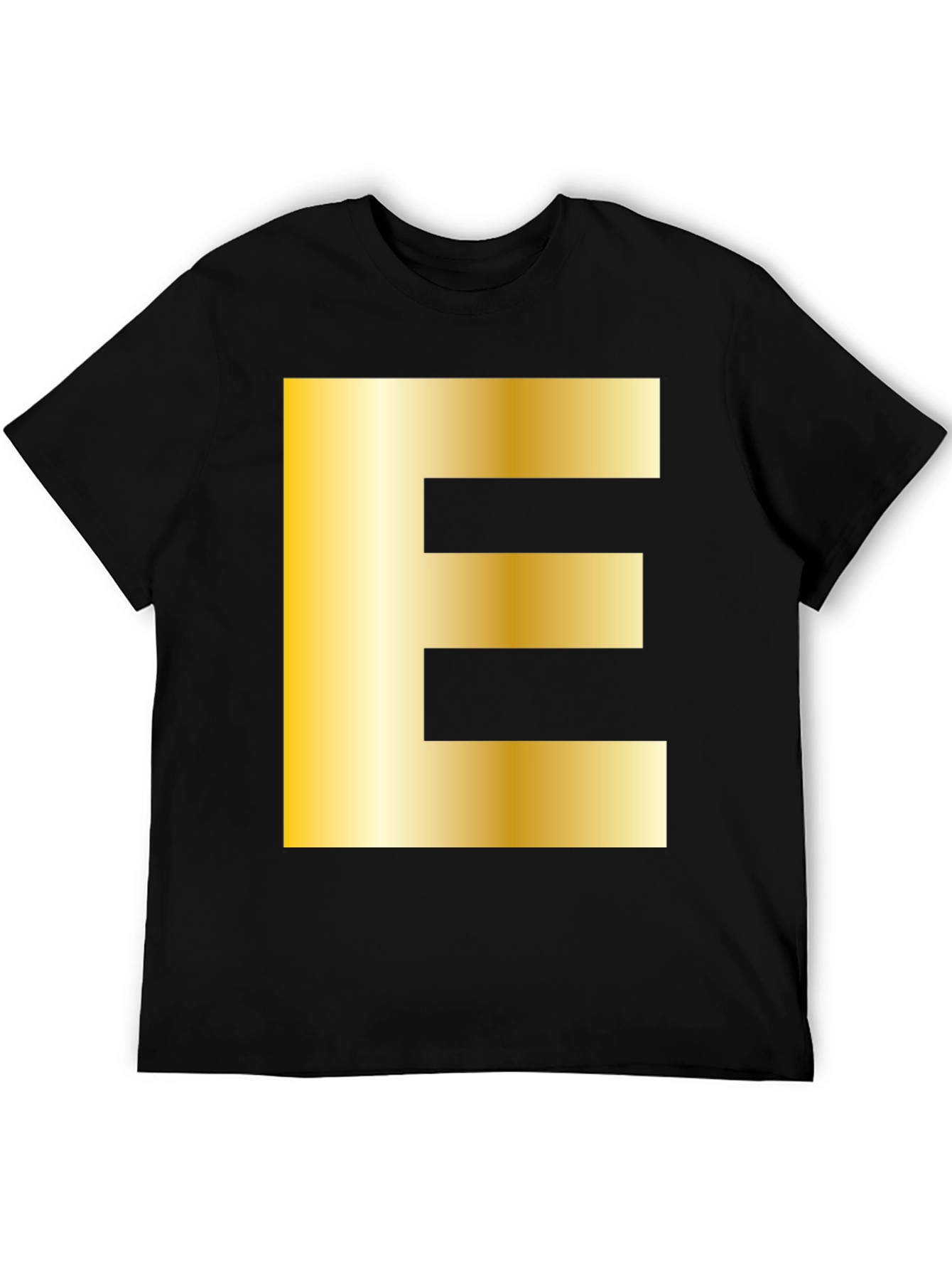 Golden Letter E T-Shirt - Stylish Alphabet Tee