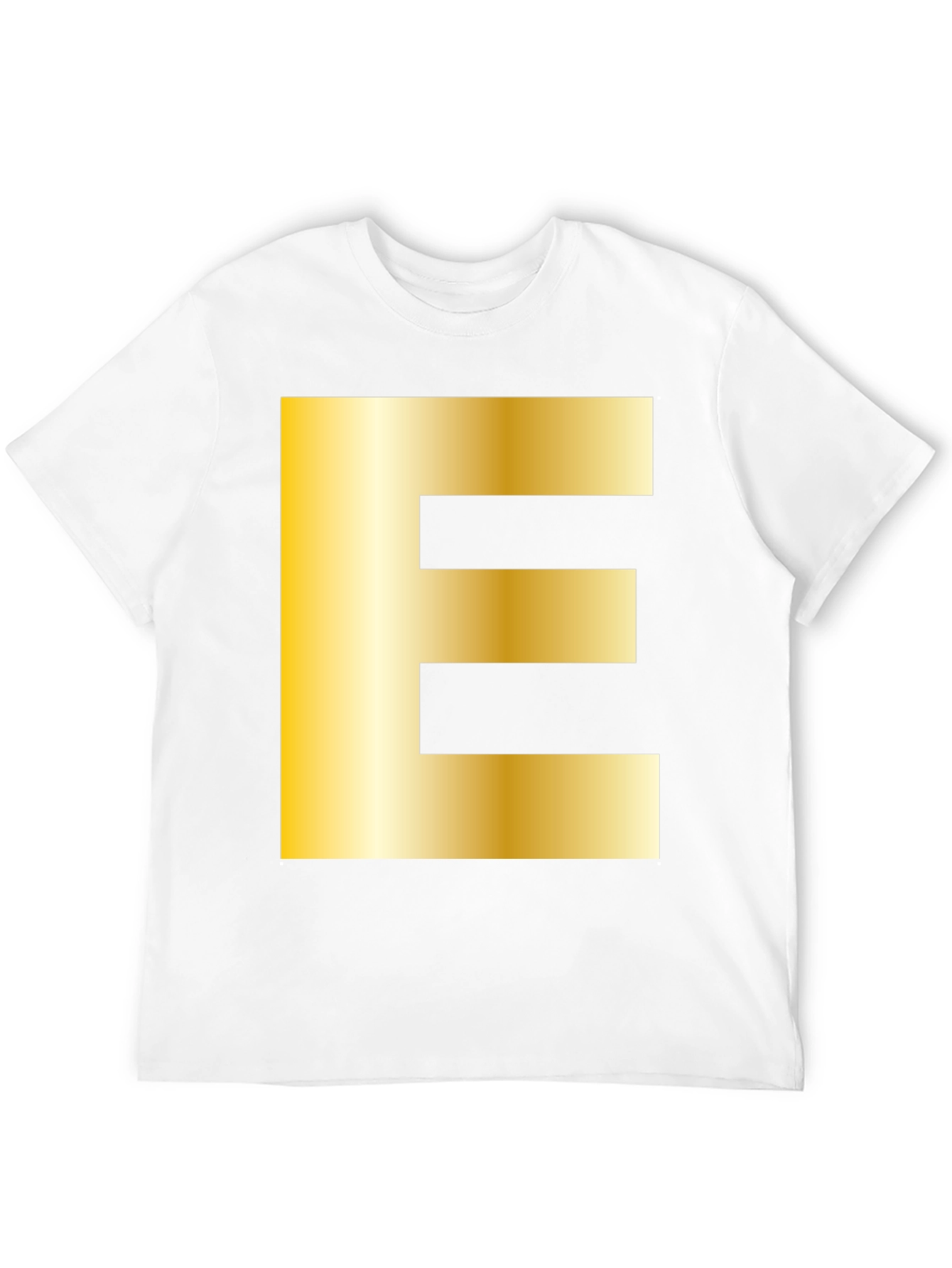 Golden Letter E T-Shirt - Stylish Alphabet Tee