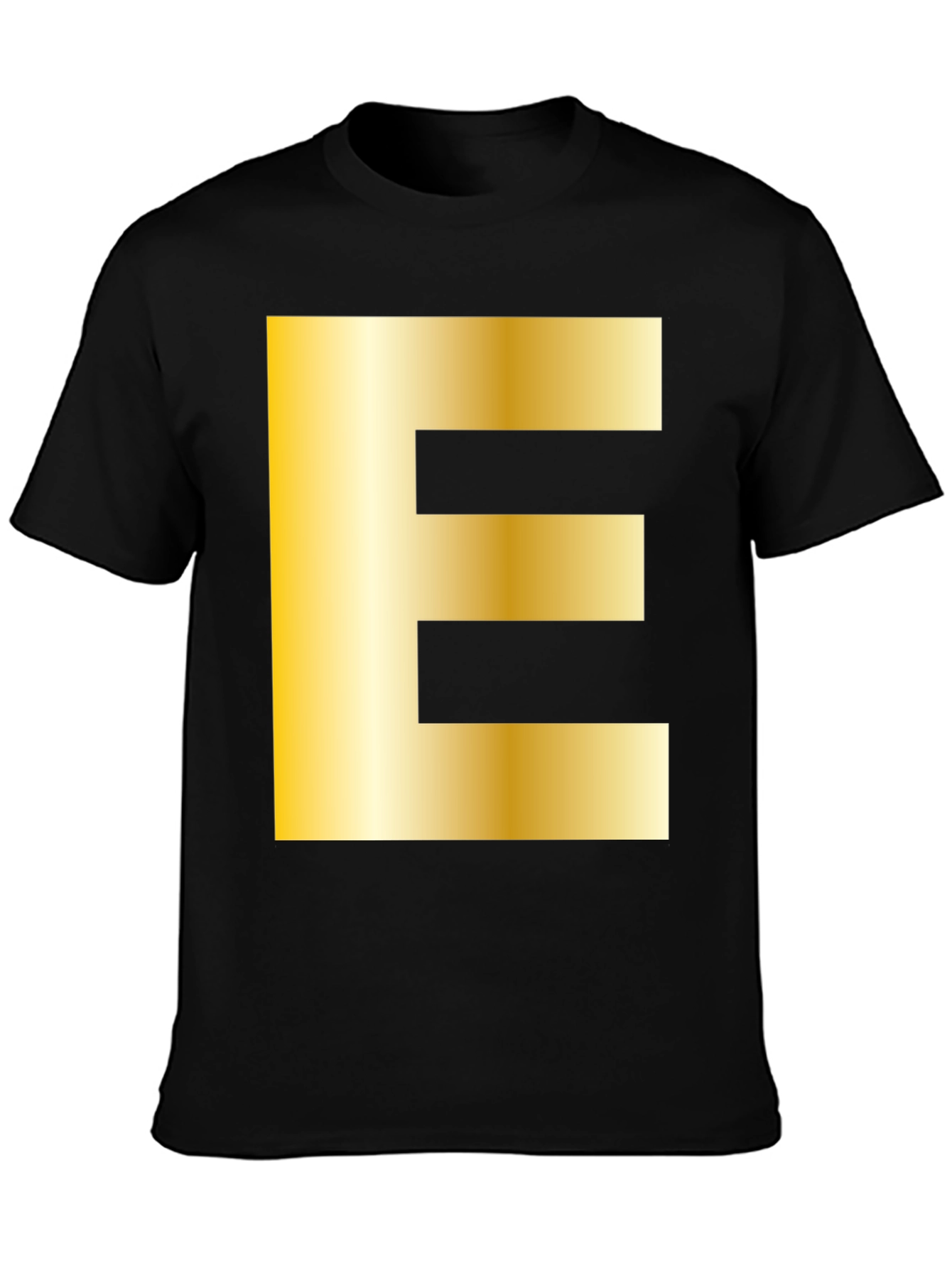 Golden Letter E T-Shirt - Stylish Alphabet Tee