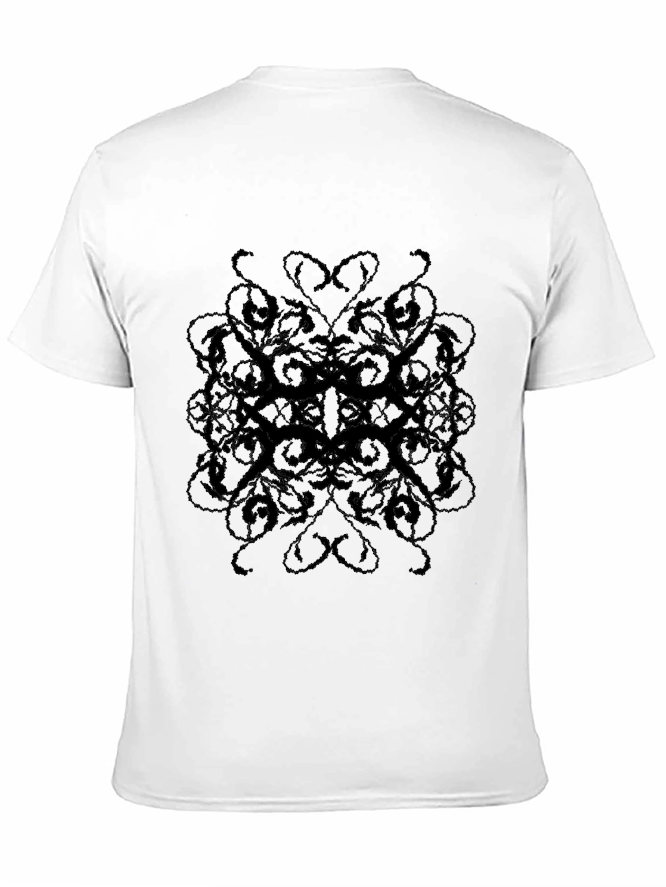 Mens Black Patterned T-Shirt - Casual Style