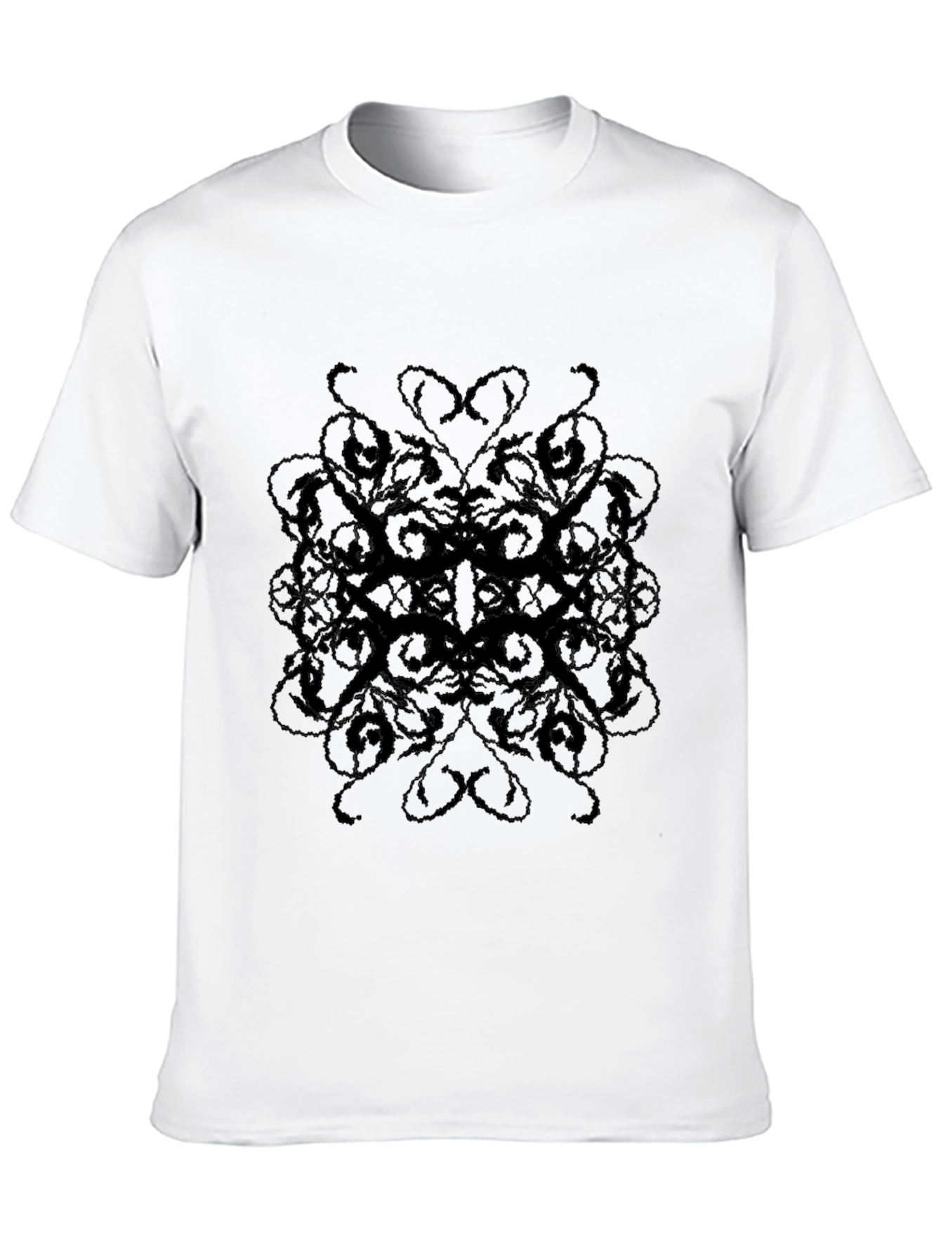 Mens Black Patterned T-Shirt - Casual Style