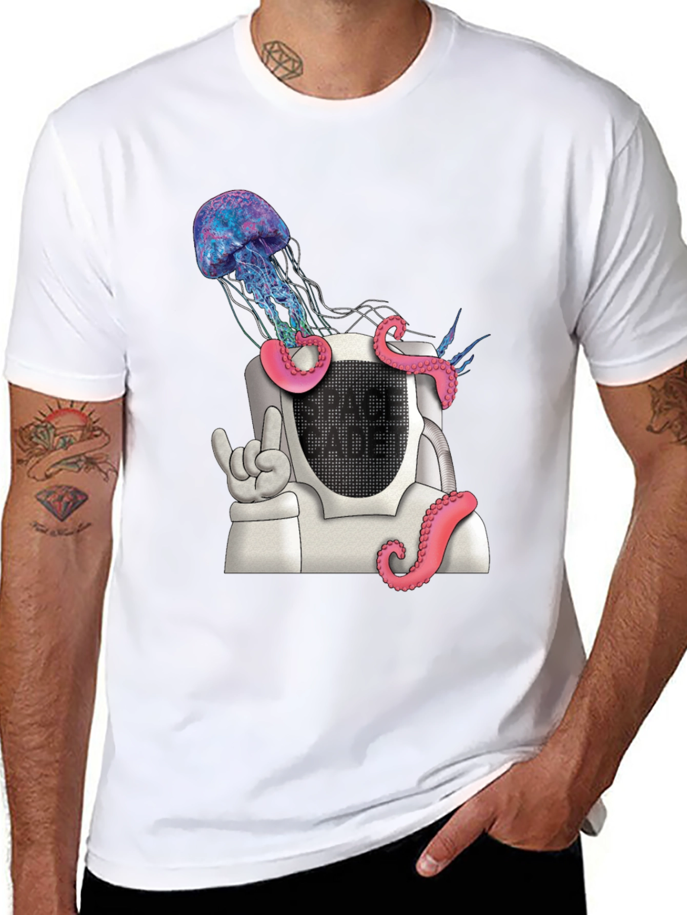 Space Cadet Graphic Tee - Quirky Astronaut Design