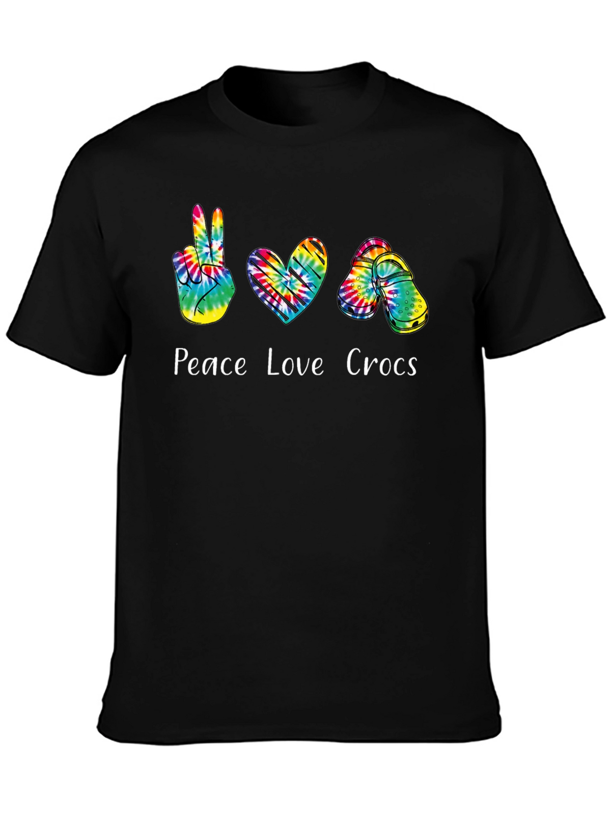 Peace Love Crocs Tie-Dye T-Shirt