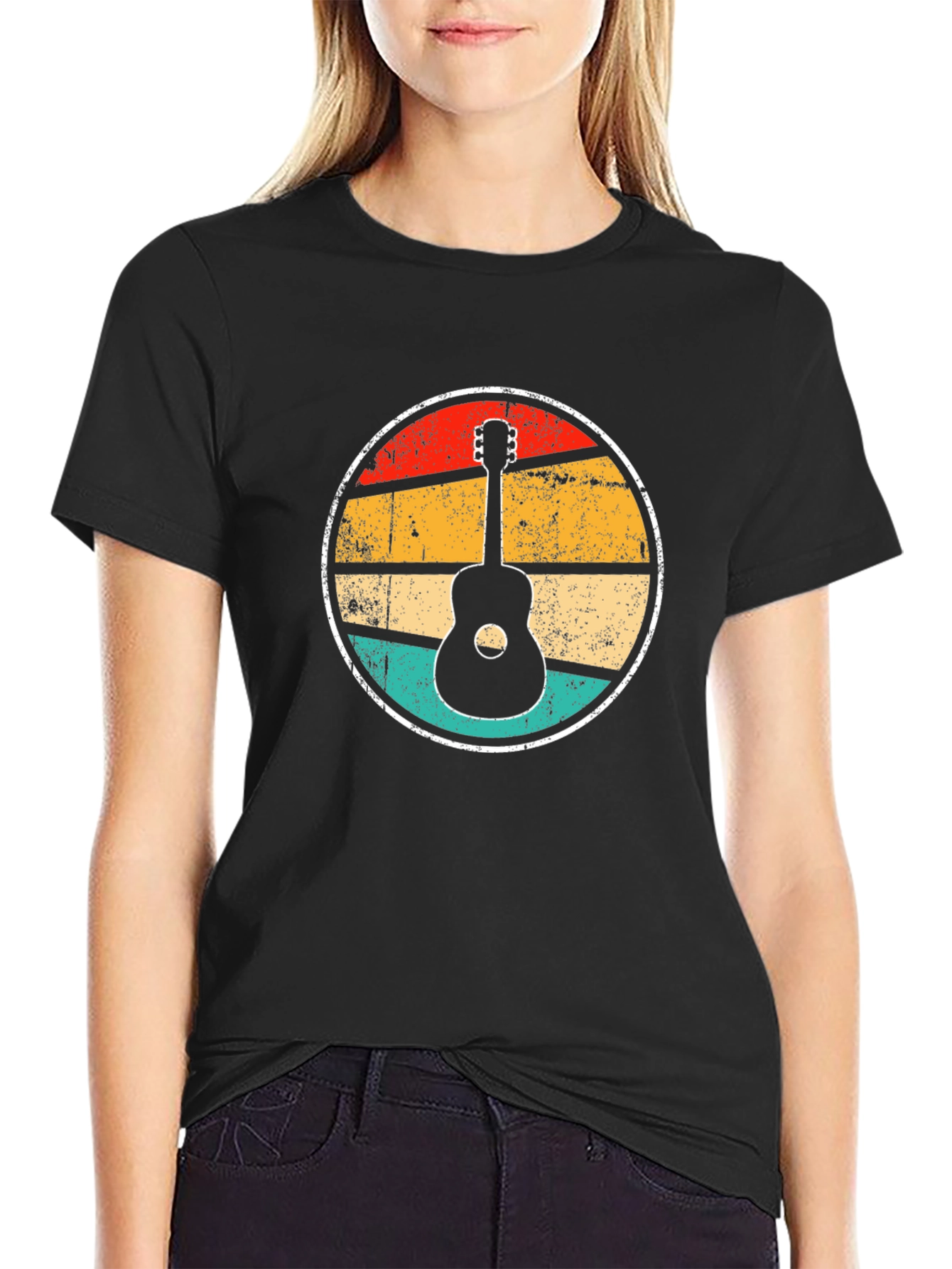 Retro Guitar Sunset Graphic Tee