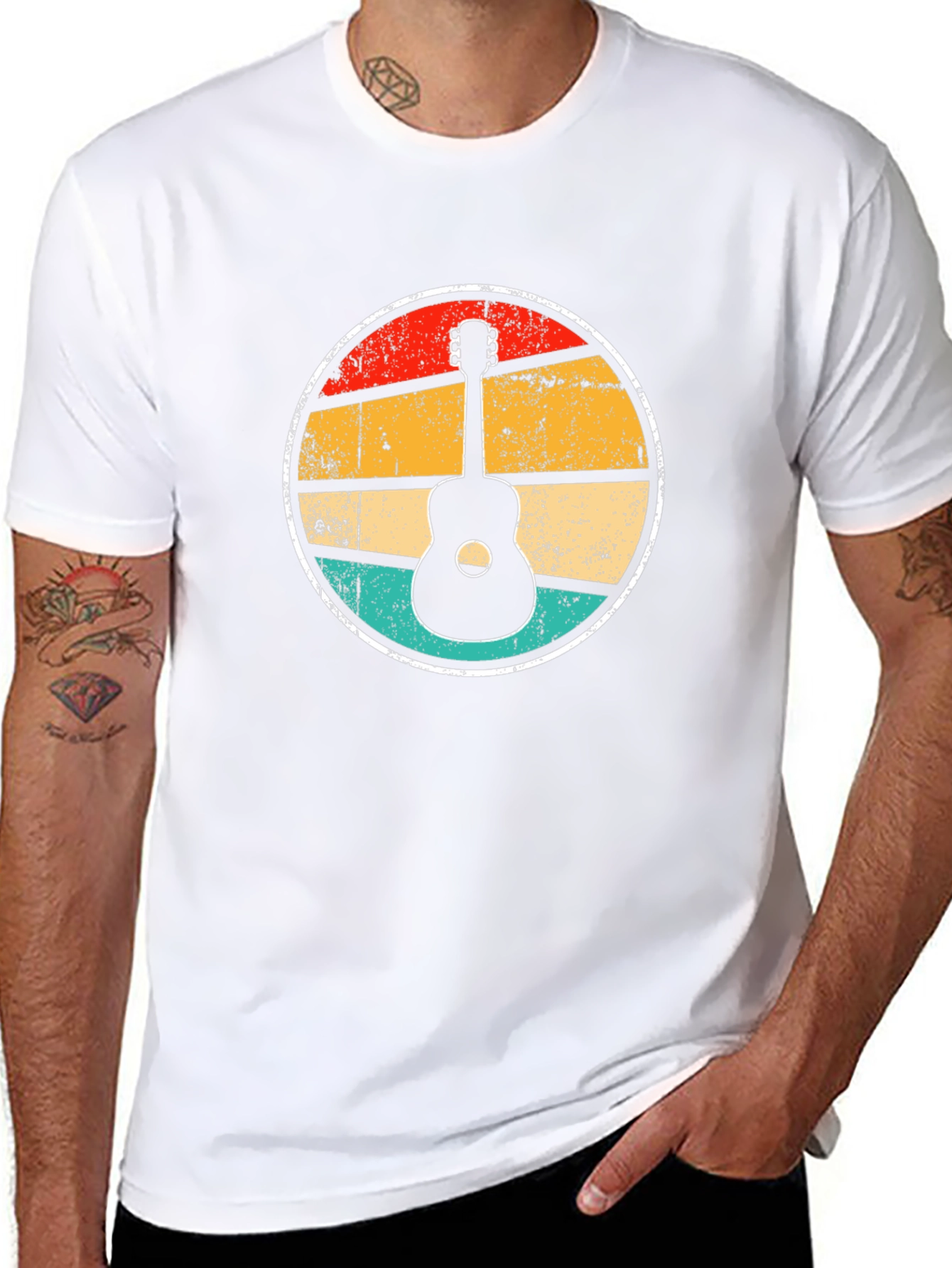 Retro Guitar Sunset Graphic Tee