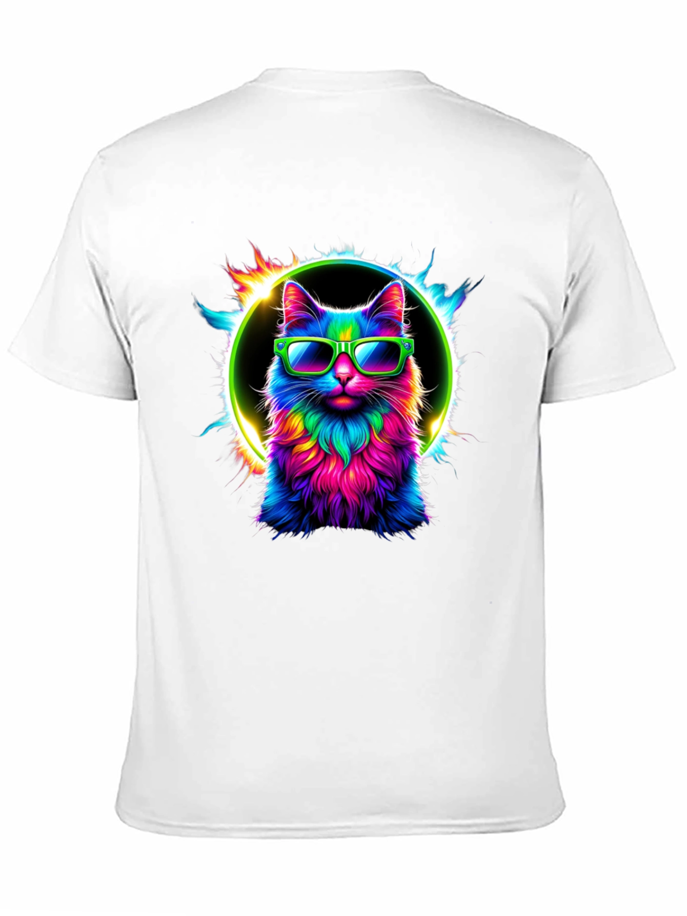 Cool Cat Tee: Neon Sunglasses Graphic T-Shirt