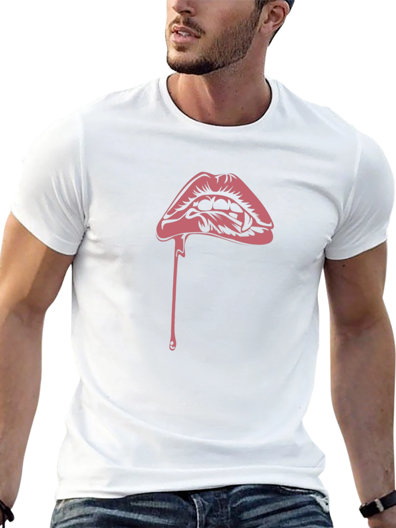Vampire Kiss Graphic Tee - Black Cotton T-Shirt