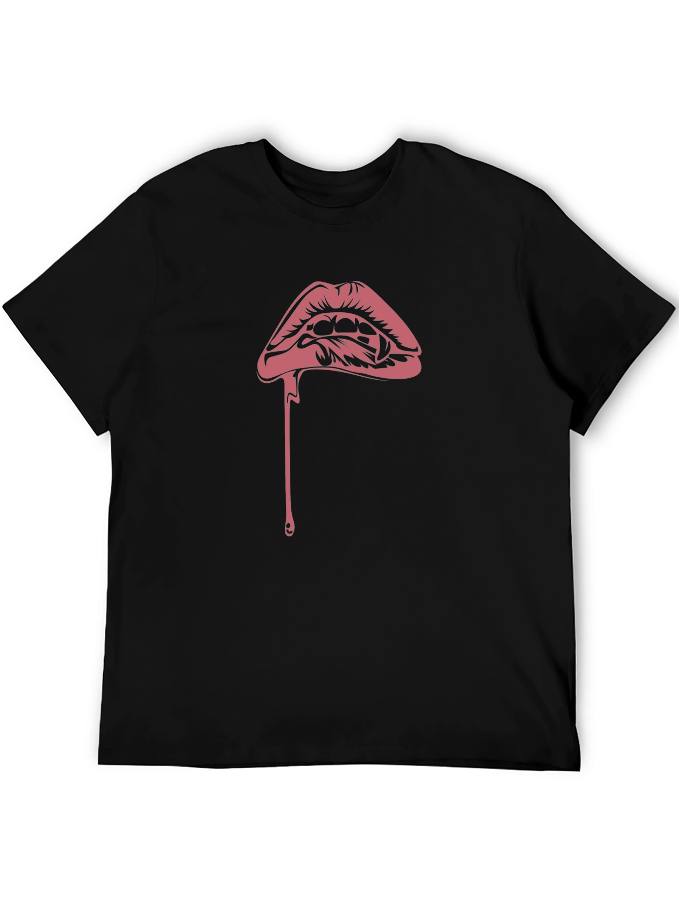 Vampire Kiss Graphic Tee - Black Cotton T-Shirt
