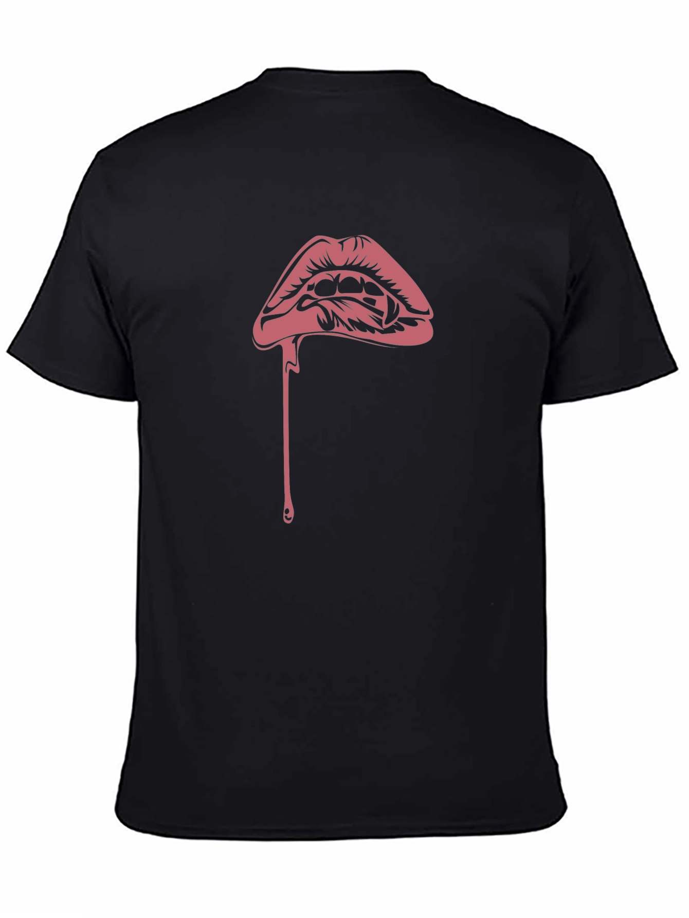Vampire Kiss Graphic Tee - Black Cotton T-Shirt