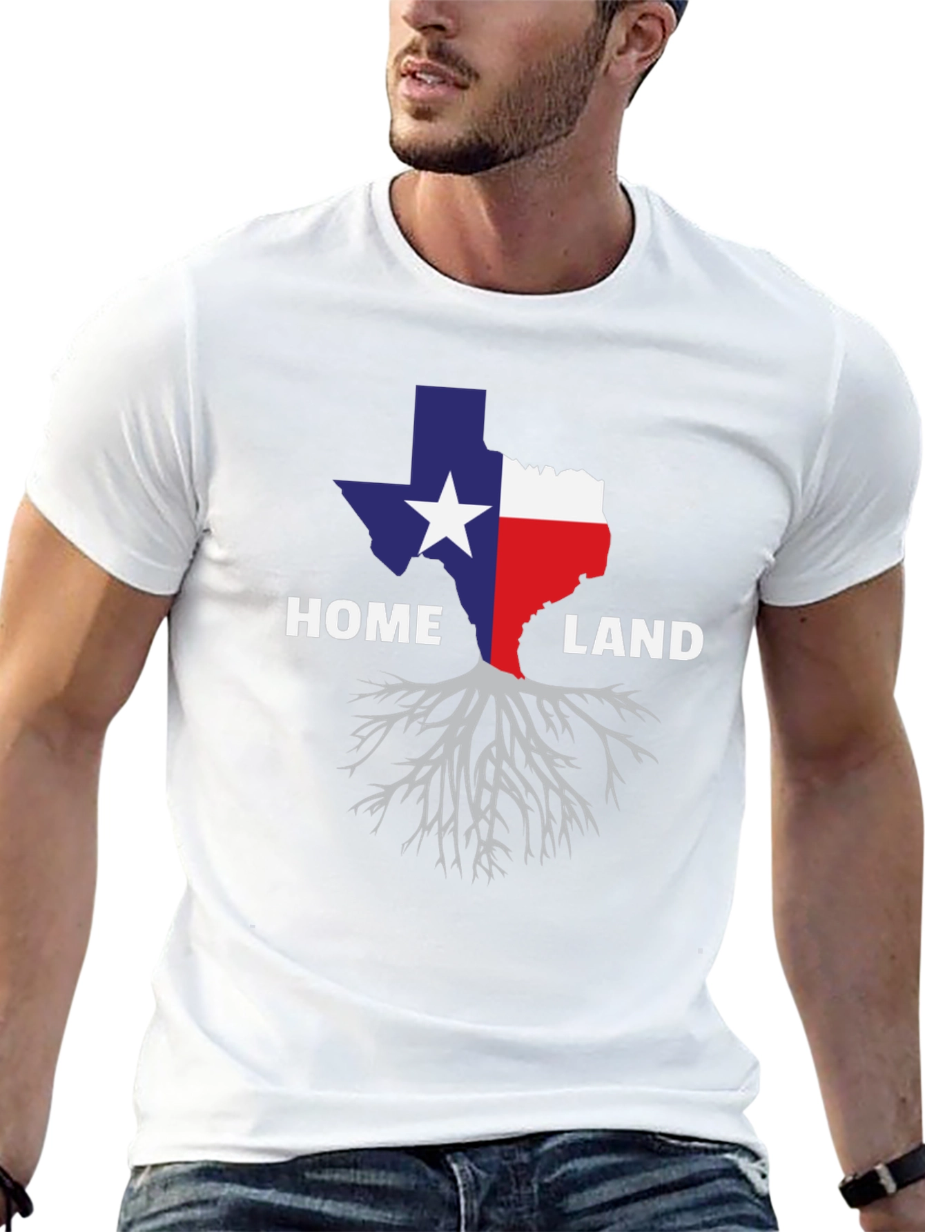 Texas Homeland Roots Graphic Tee - Black Cotton