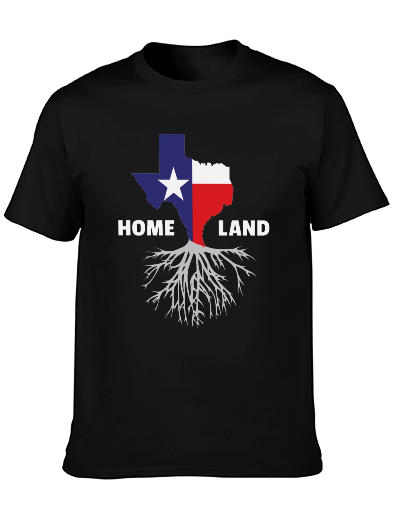 Texas Homeland Roots Graphic Tee - Black Cotton