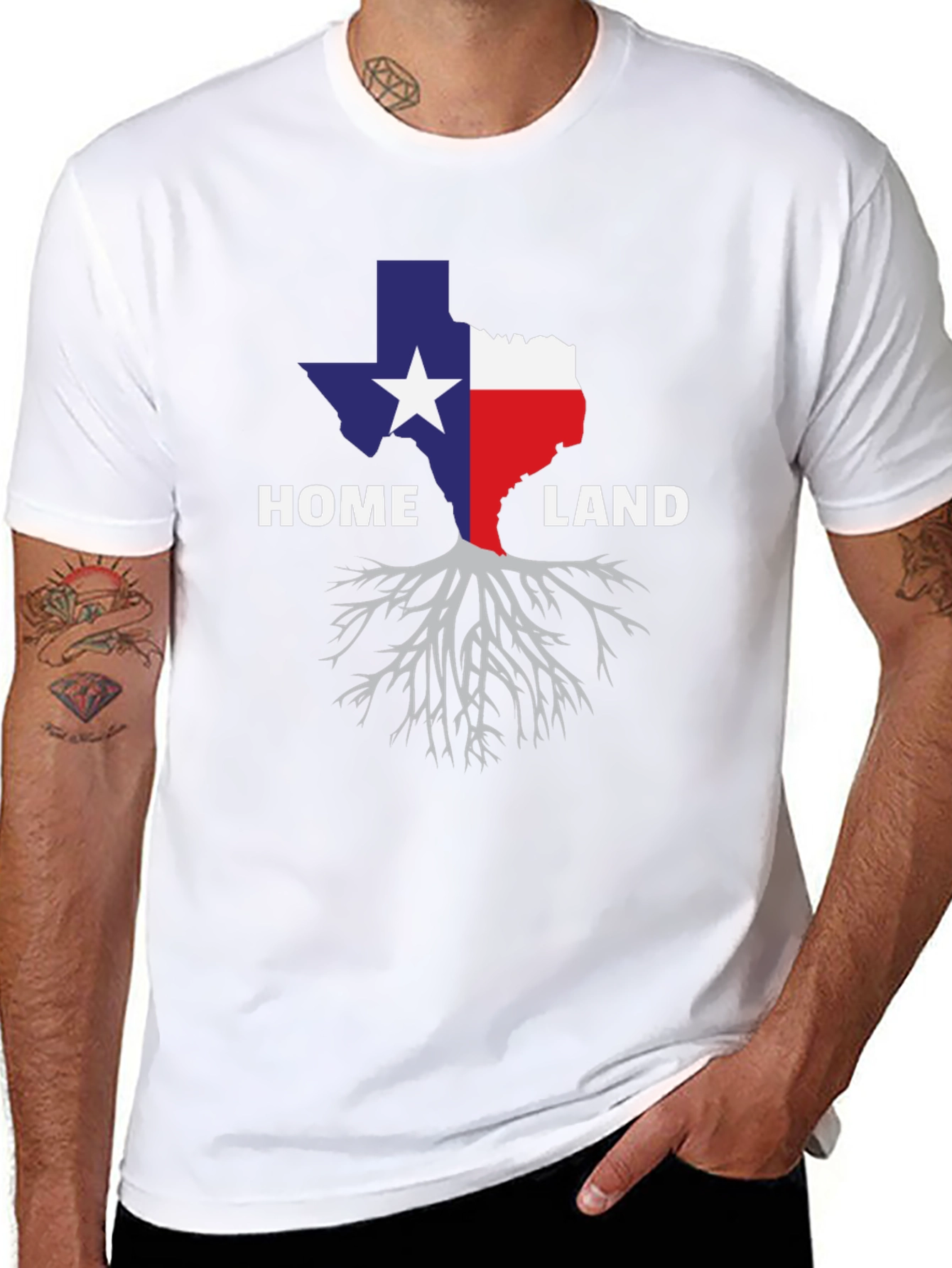 Texas Homeland Roots Graphic Tee - Black Cotton